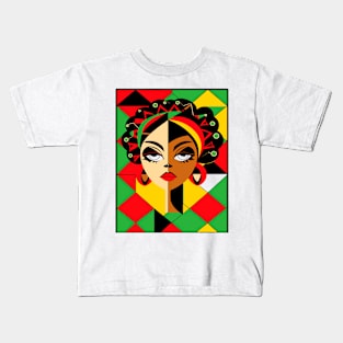 Black Queen African Girl - Black History Month Juneteenth Kids T-Shirt